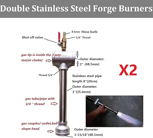 Miniatura 3 de Kit de horno de fundición de propano de 35.3 lbs/35 libras, horno de fundición de metal de doble quemador con crisol (35.3 lbs y 13.2 lbs), hasta