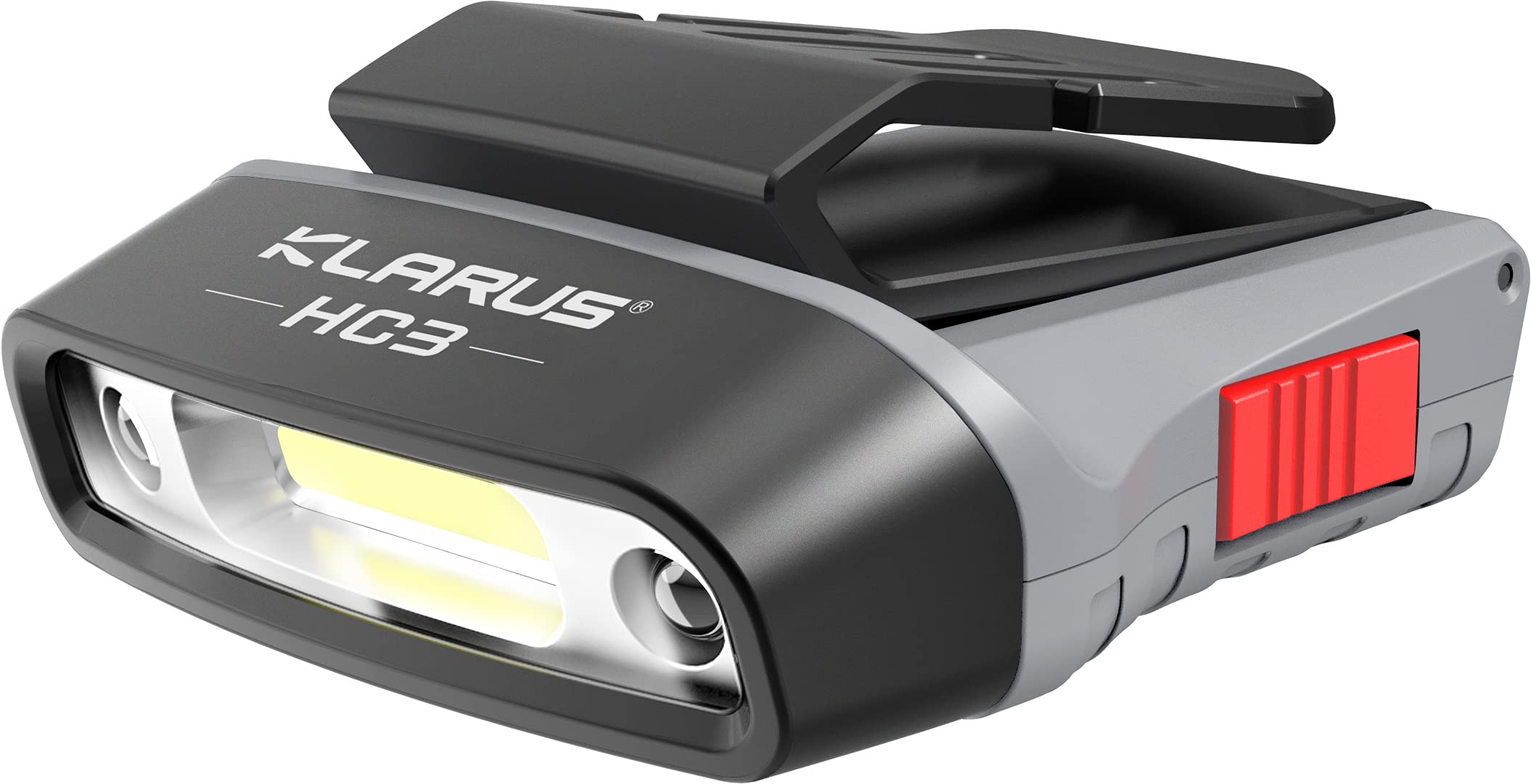 Klarus HC3 LED Clip Sulla Luce del Cappuccio, Lampada Frontale Con Luce Bianca e Rossa, Controllo del Sensore, 5 Modalità Dimmerabili, per Caccia, Campeggio, Pesca