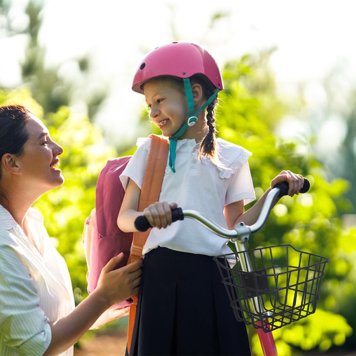 Great Scooter Basket, Bike Basket-Construct from Solid Steel, Bike Basket Front-with Fixed Bracket, Bicycle Basket-Compressive Strength 220lb