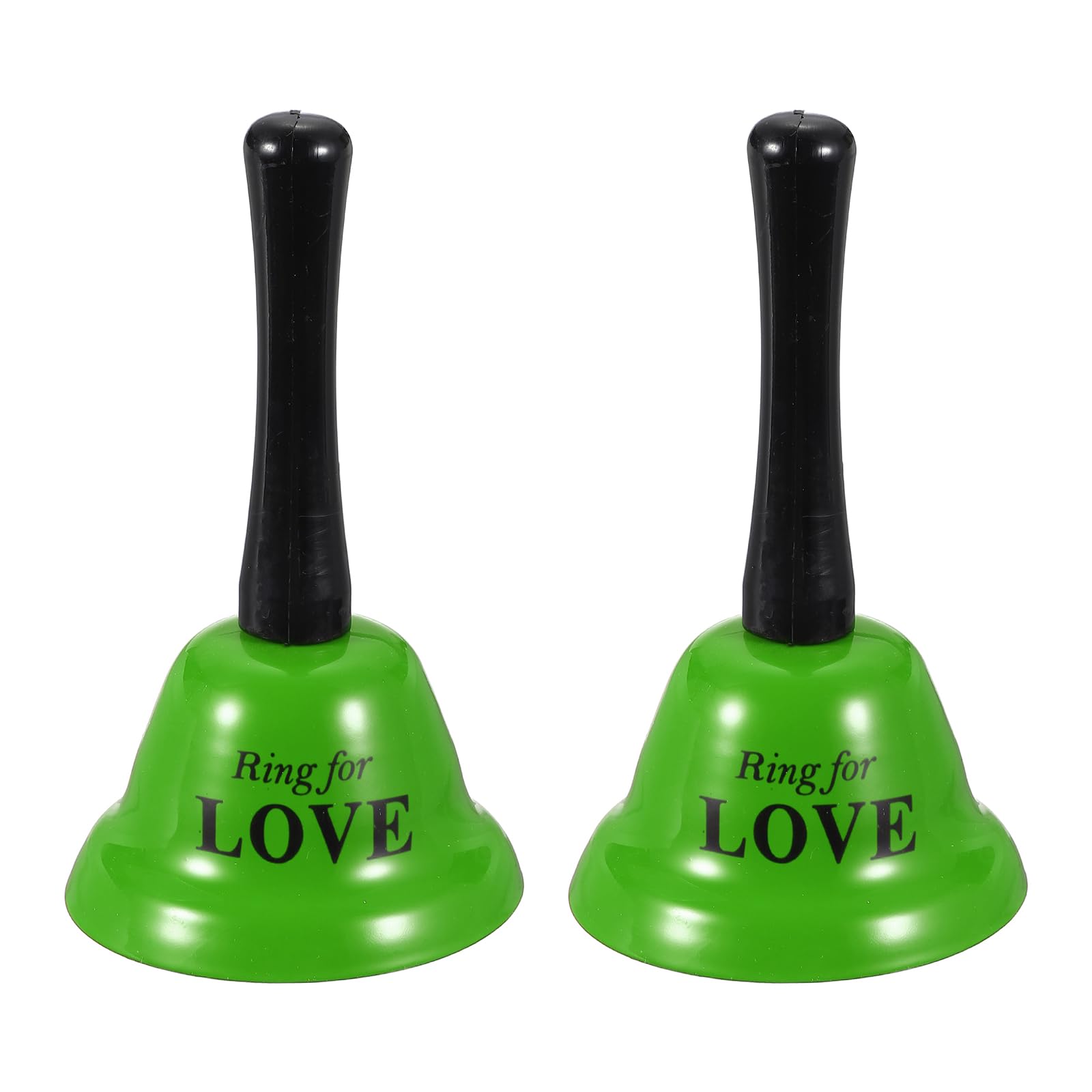 PATIKIL 2Pcs Hand Bell, 3" Small Service Call Bell for Restaurant(LOVE, Green)