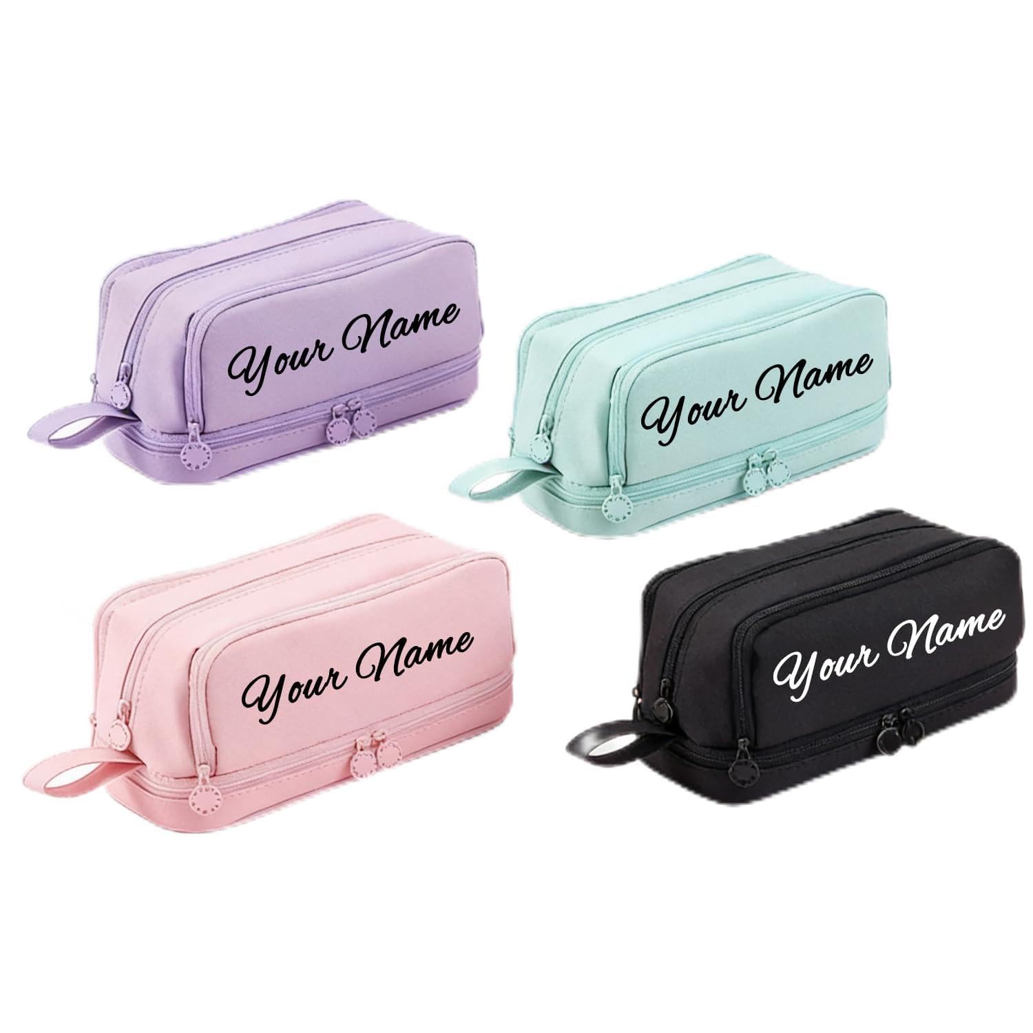 zouwii Custom Name Pencil case, Large Capacity Multi-Color Pencil case, Stationery Storage Bag, Suitable for Back to School and Studying.