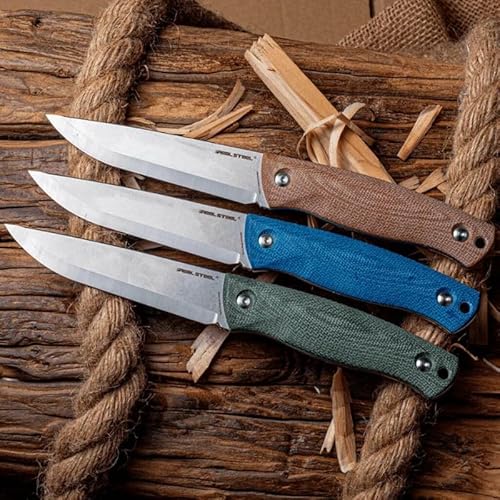 Faca fixa True Steel Pathfinder Bushcraft - Lâmina 14C28N com alça Micarta - perfeita para tarefas d