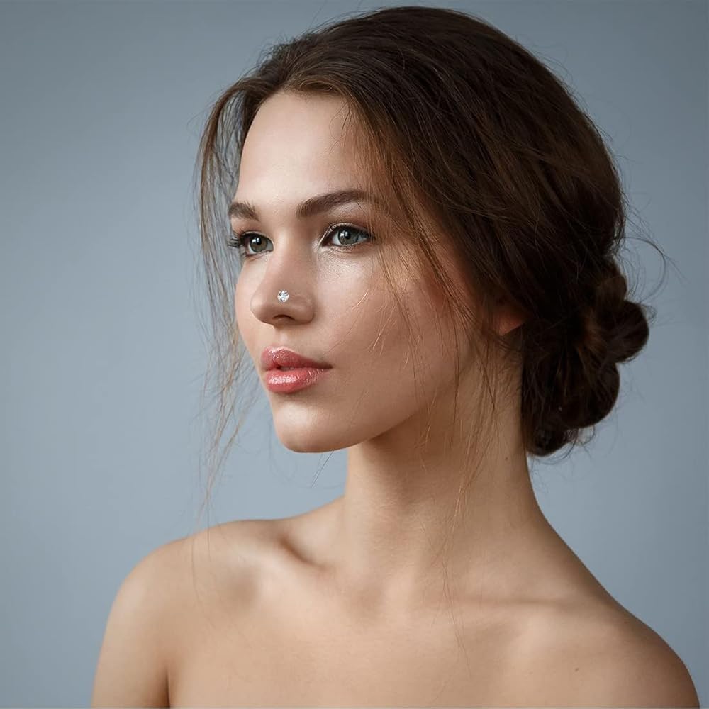 Stud Piercing Studs Nez Acier Inoxydable 20G - Lot De 10 Piercings Zircon Cubique - Bijoux Nez Brillants Bijoux Piercing Nez