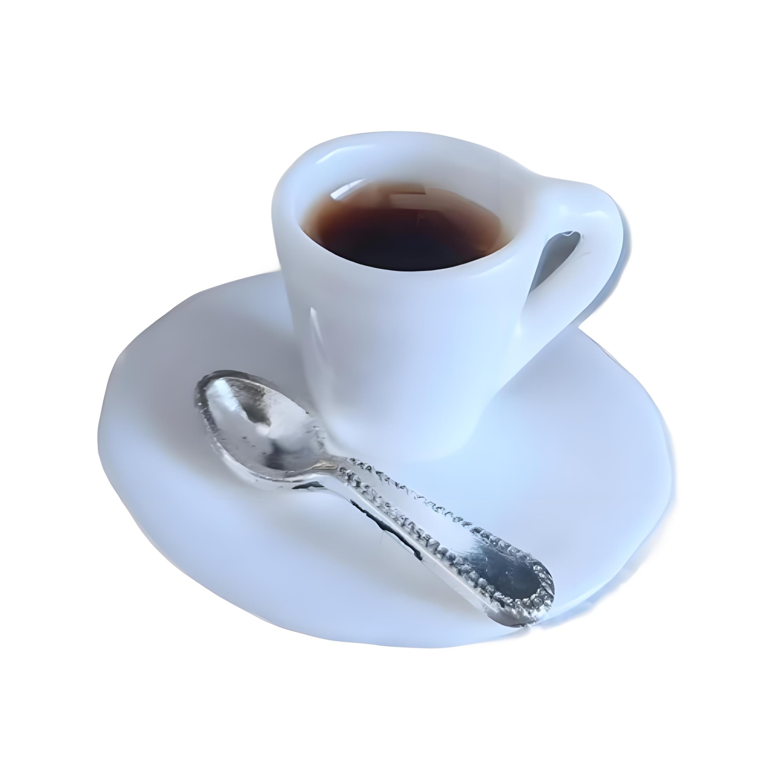 Taza de café en miniatura a escala 1:12 con cuchara, accesorio de escena de casa de muñecas para mesa de verano, exhibición de escritorio, taza de resina realista para decoración pequeña temática de