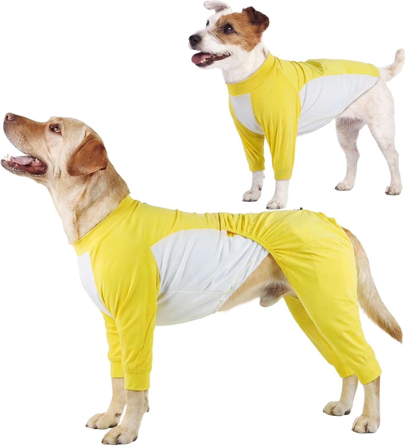ROZKITCH 2-in-1 Dog Summer Cooling Shirts, Sun Protection Quick Dry Mesh Breathable Large UV Protection Tee-Shirt, Quick-Dry Tee for Instant Cool in Summer Yellow 2XL