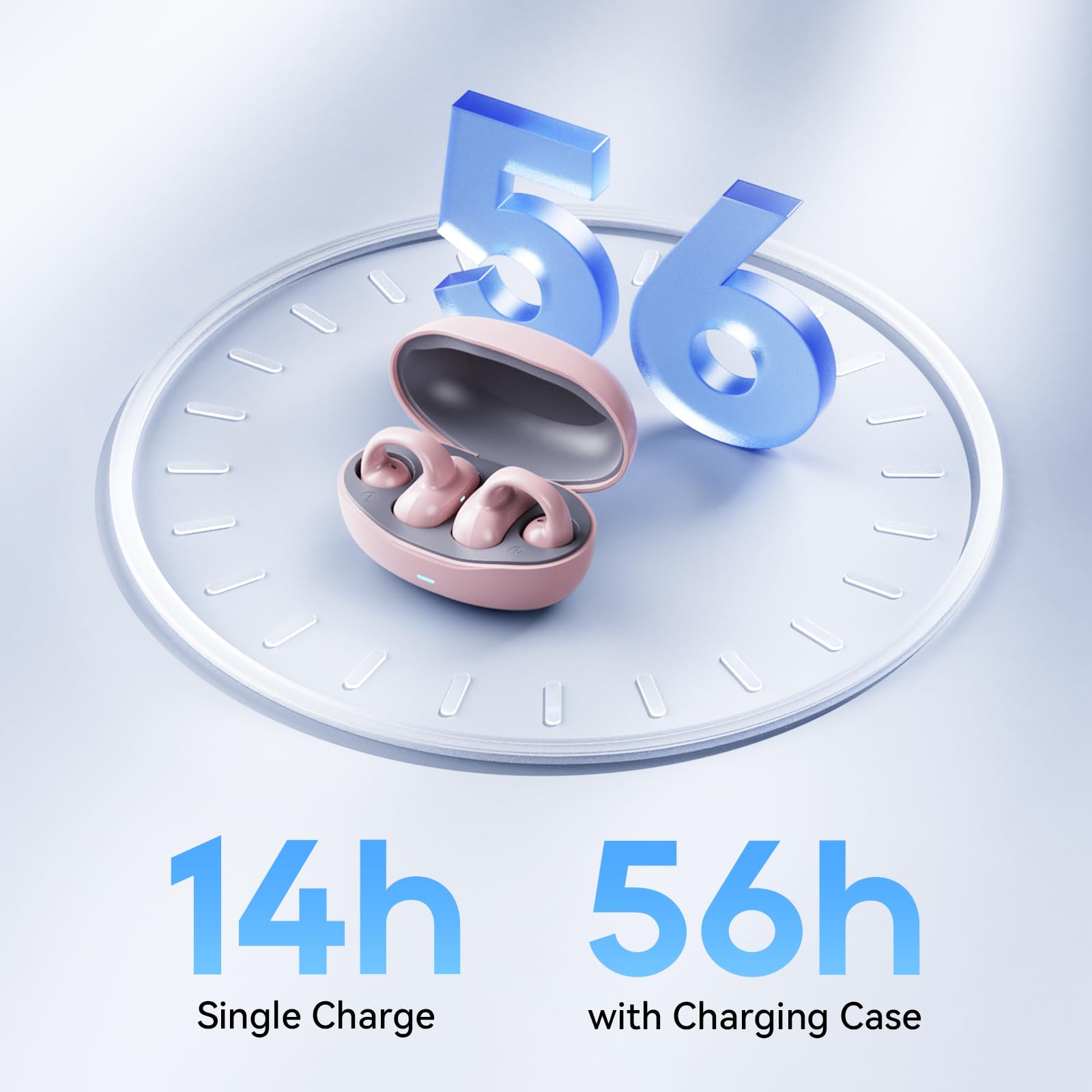 SANAG Z50PRO Auricolari wireless Bluetooth 5.3 con custodia di ricarica, auricolari aperti compatibili con iPhone/Samsung Phone per uomini, donne e bambini(pink)