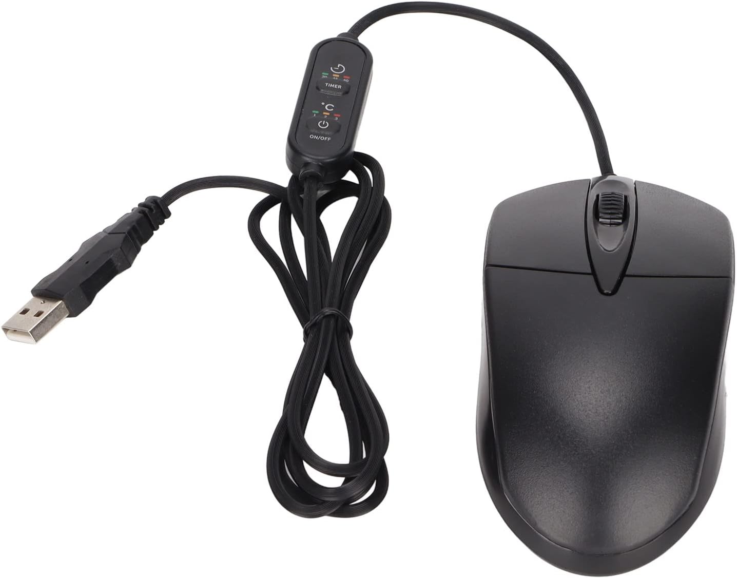 VGEBYHeated Mouse 3 Levels Adjustable, Wired Hand Warmer for Windows, OS X System, Ergonomic Design, USB Power Supply
