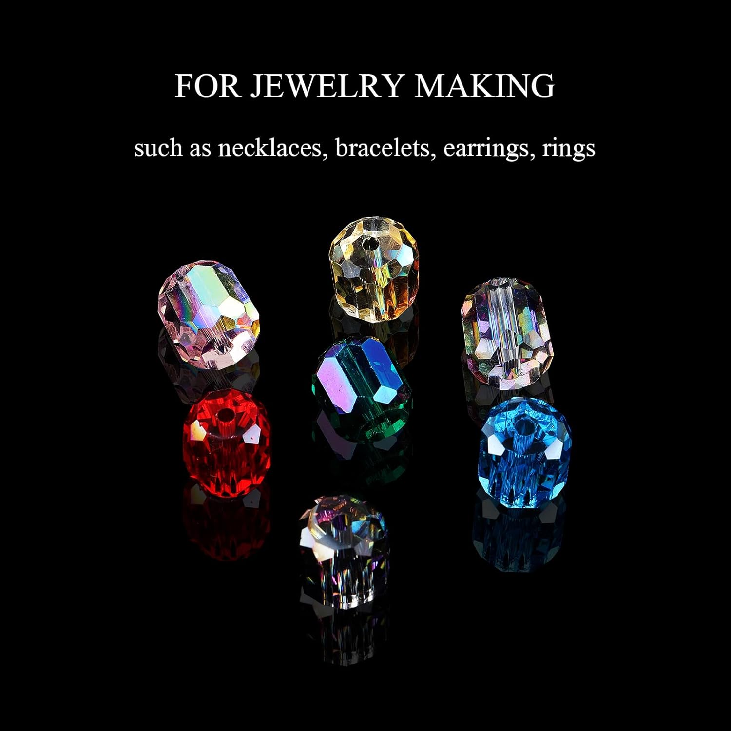 8x9mm Sparkle Barrel Crystal Beads for Jewelry Making - Faceted Cylindrical Spacer Beads for Bracelets(77-82pcs, Crystal AB) - Image 5