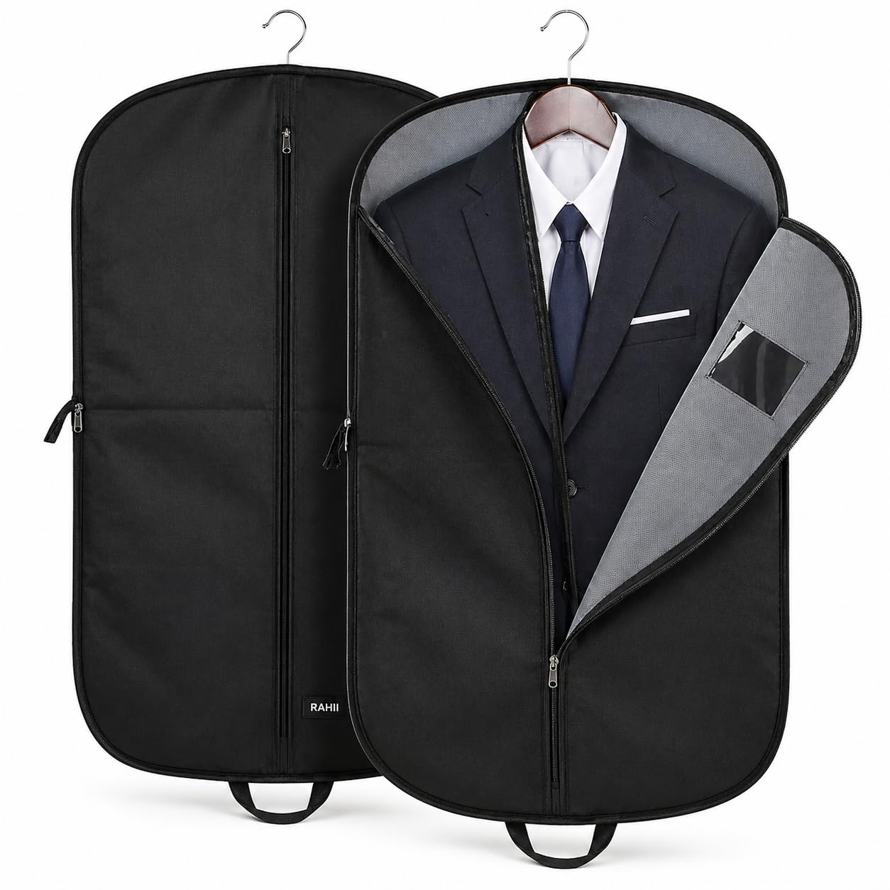 RAAHII 2 piece suit cover, Blazer cover, coat covers with zip for wardrobe storage of suit, jacket, garments, sweaters, saree, pant organizer (hanger not included)-image-40