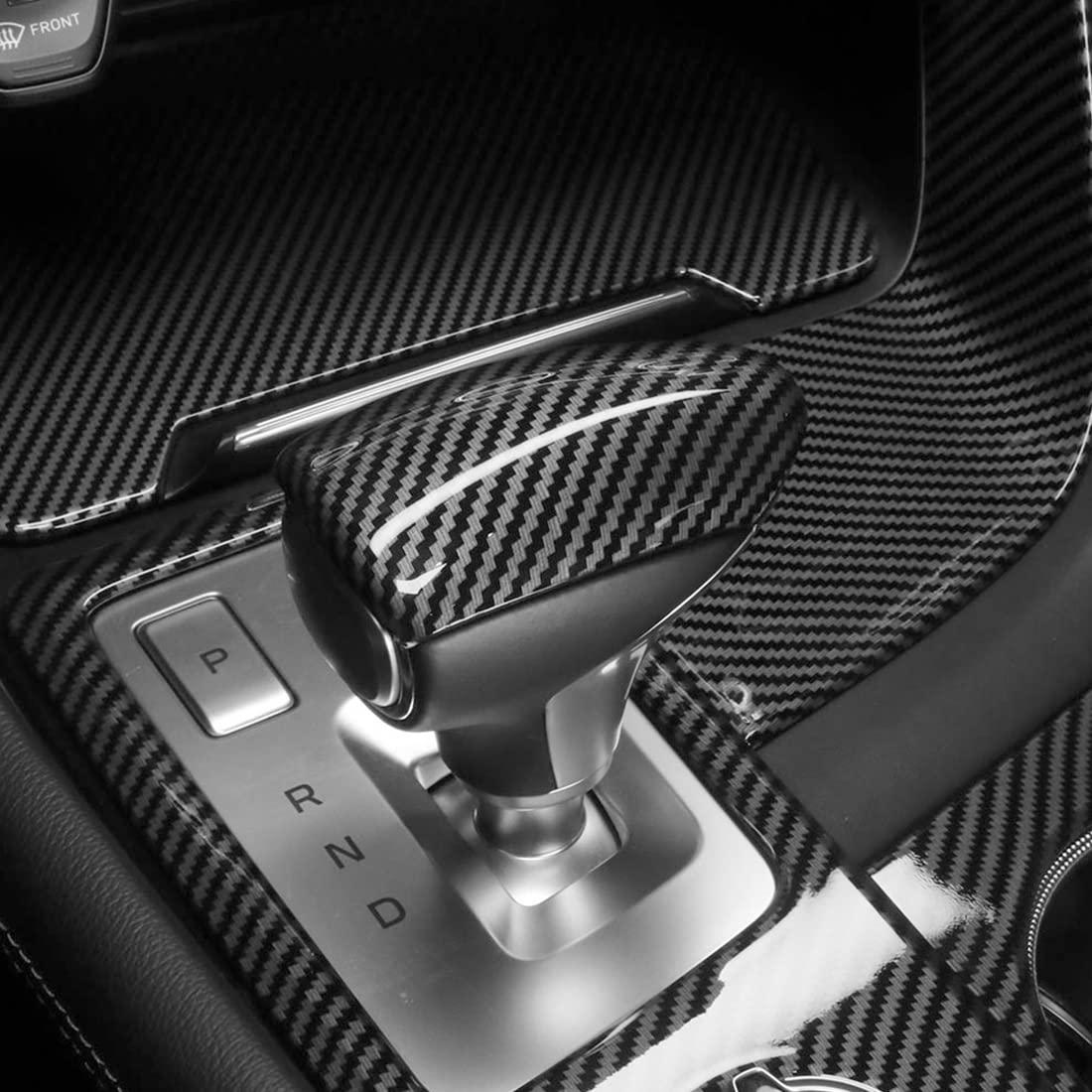 Cnaurda Carbon Fiber Style Gear Shift Knob Cover Knob Gear Stick Protector Car Shifter Cover Sticker Compatible with 2017-2022 Genesis G70,2015-2019 Genesis G80 Accessories