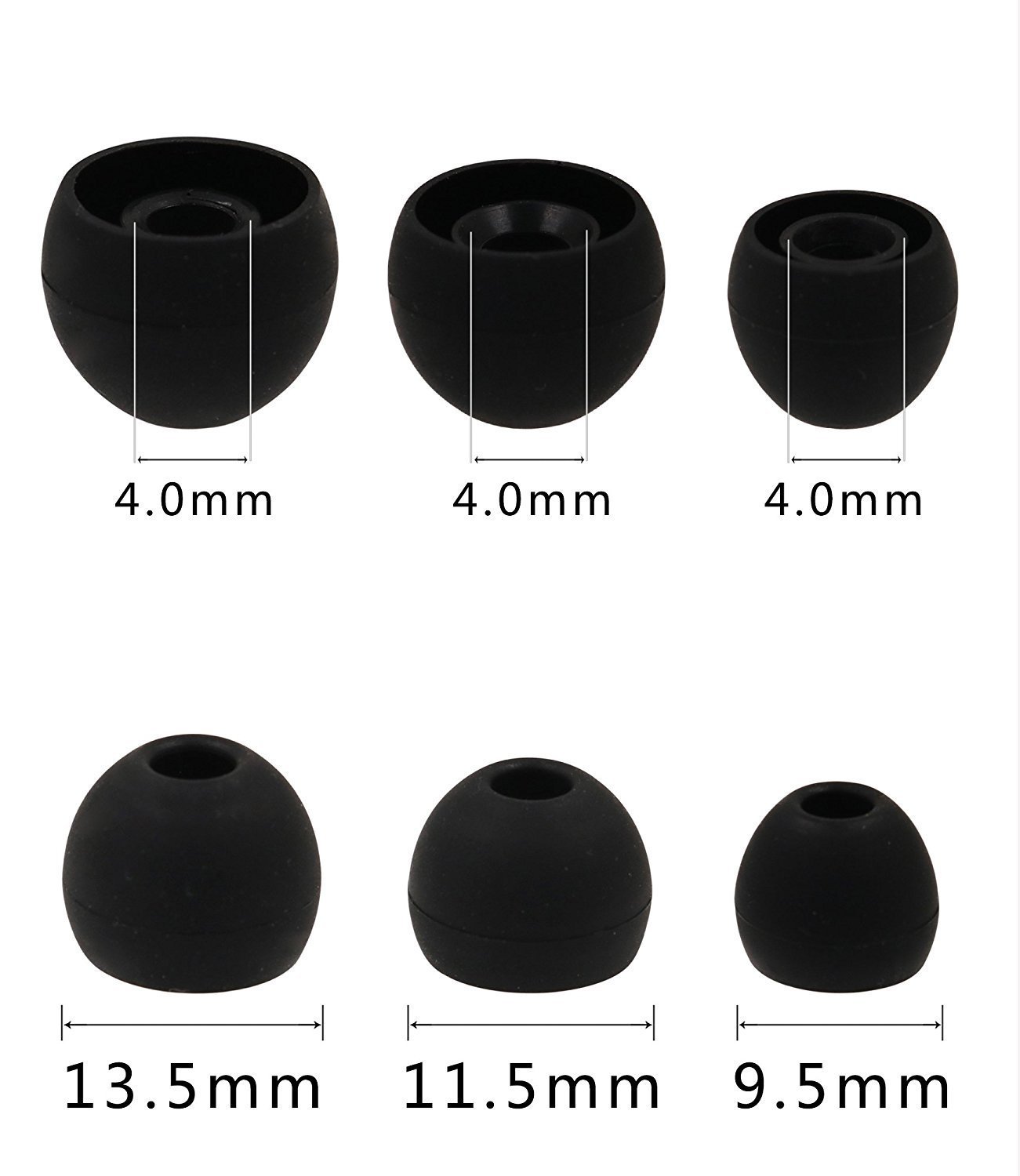12pcs Small White Hybrid Replacement Eartips buds for Sony MDR AS600BT