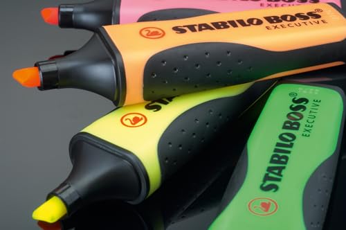 Image of STABILO Highlighter BOSS EXECUTIVE - Pack of 4 - green, pink, orange, yellow