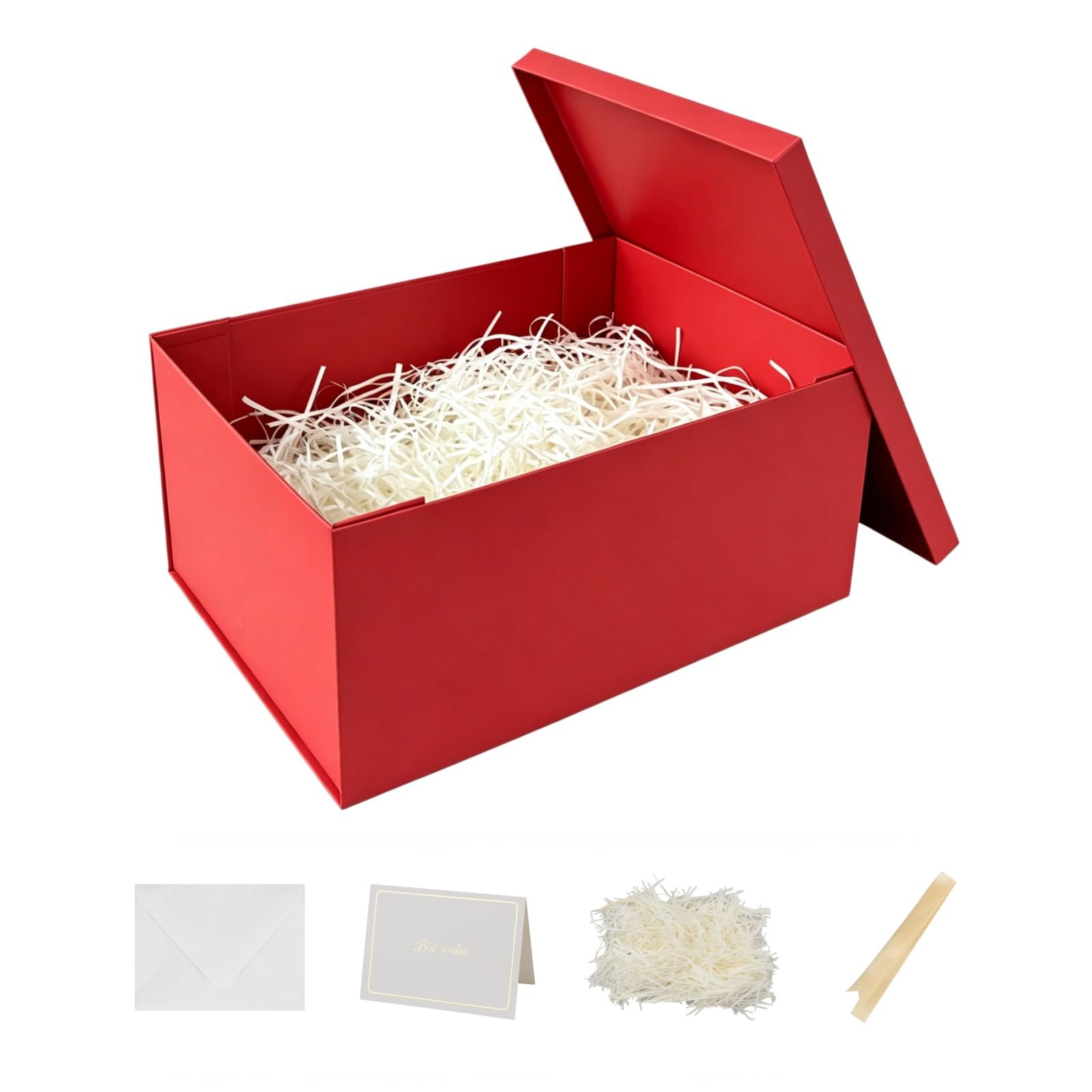 Nenwic Nenwic Small Gift Box with Lid 25.5x20.5x10cm Red Boxes