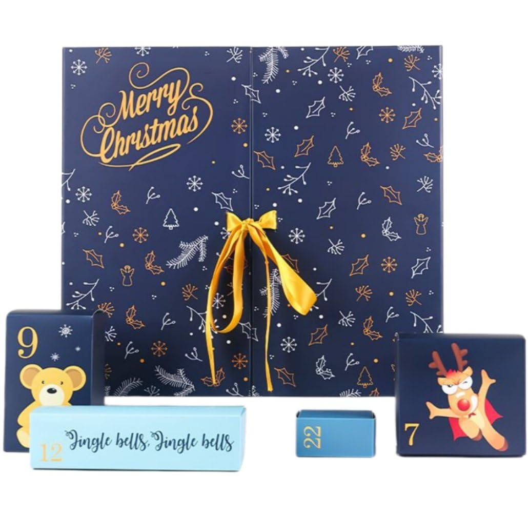 Calendrier de l'Avent 24 grilles boîte rechargeable coffret cadeau Noël