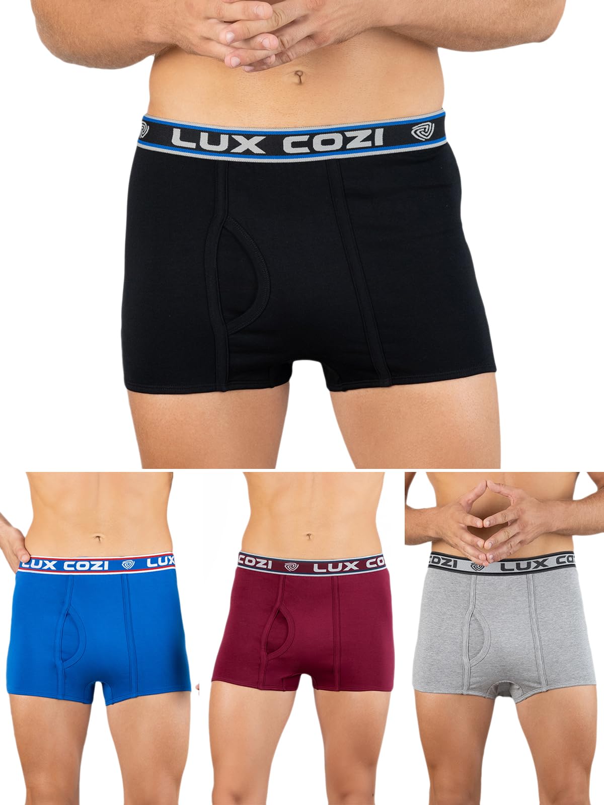 Lux CoziMen's Cotton Pack of 4 Solid Underwear