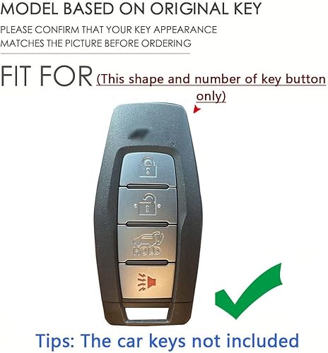 Miniatura 2 de SANRILY Golden-Edge - Funda para llavero de 4 botones 2023 para Mitsubishi Outlander 2022 2021 sin llave con llavero de cuero, color beige