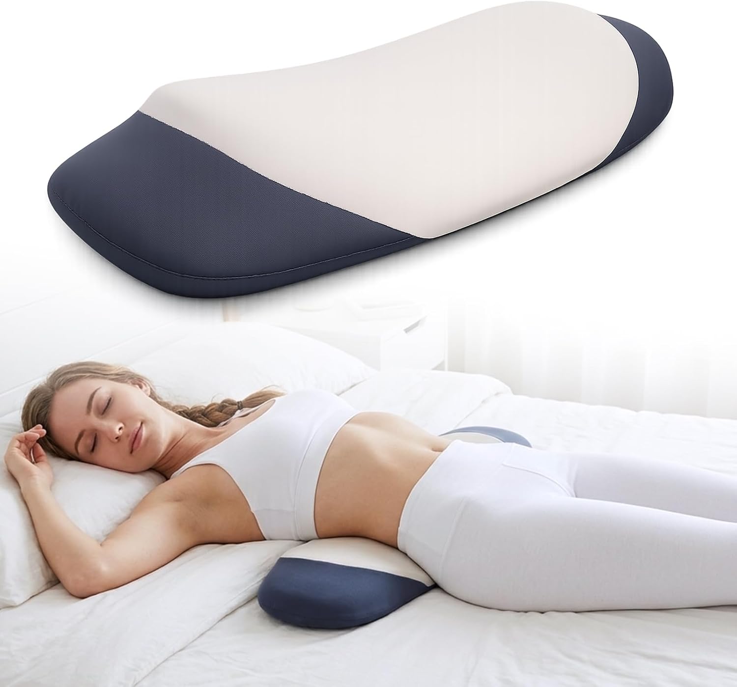 HydroAurum Lumbar Support Pillow for Bed, Double Layer Memory Foam Back Pillow for Lower Back Comfort & Support, Ideal for Office Workers, Drivers & Active Lifestyles