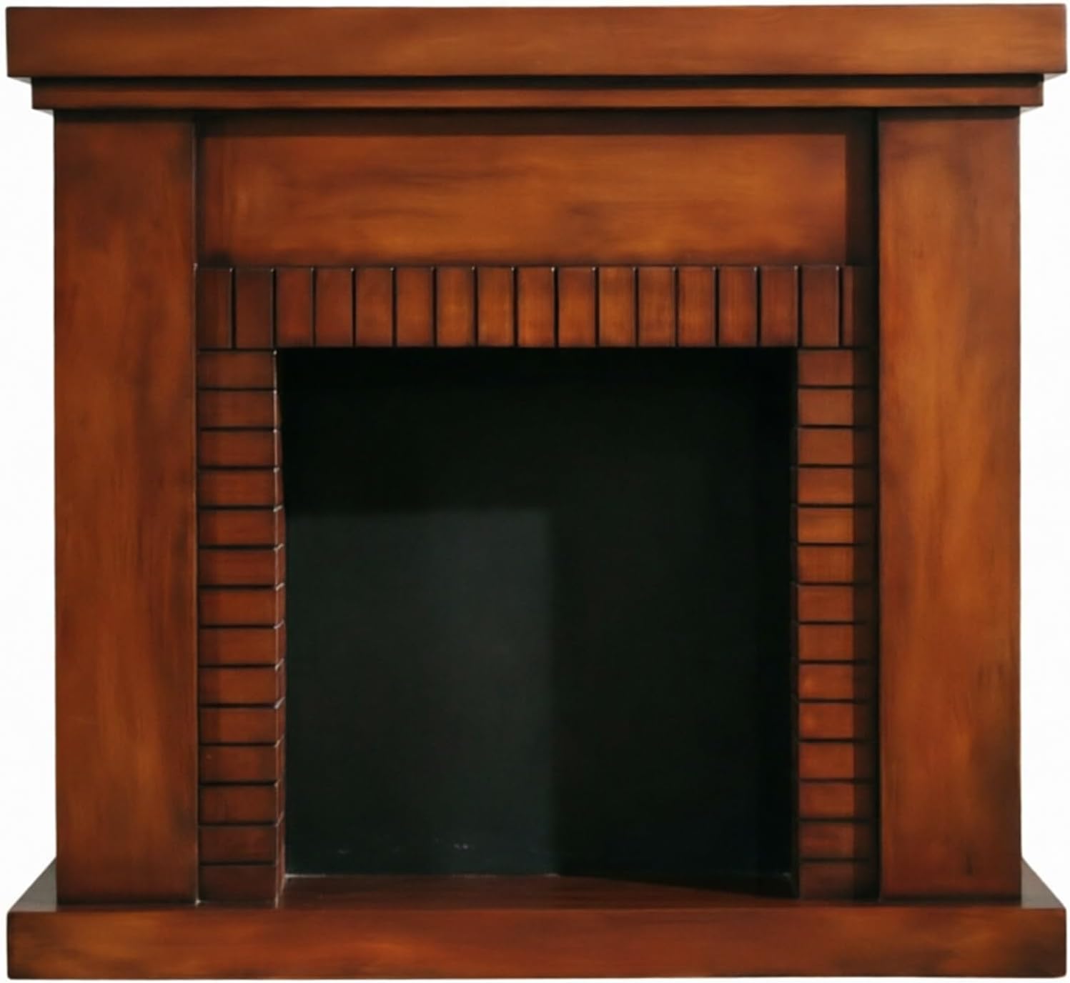 Fireplace Surround Solid Oak Fireplace Mantel Surround with Brick Pattern Decorative Hearth Cabinet(Natural)