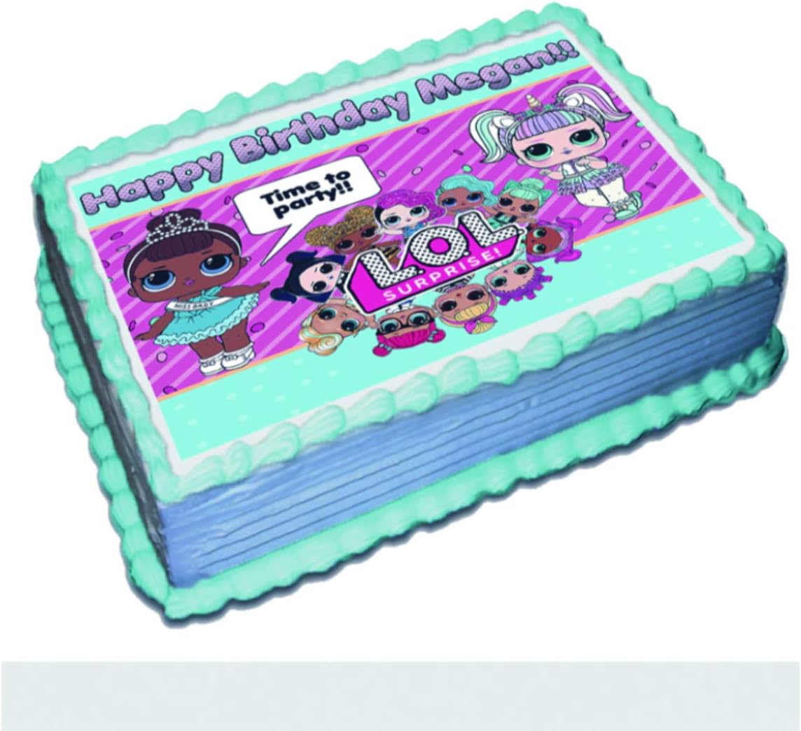 Surprise Dolls Personalized Cake Toppers 1/4 8.5 x 11.5 Inches Birthday Cake Topper