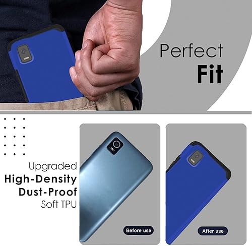 Miniatura 6 de TJS Funda compatible con Cricket Debut Smart 2022, híbrida de doble capa (compatible con montaje magnético), a prueba de golpes, protección contra