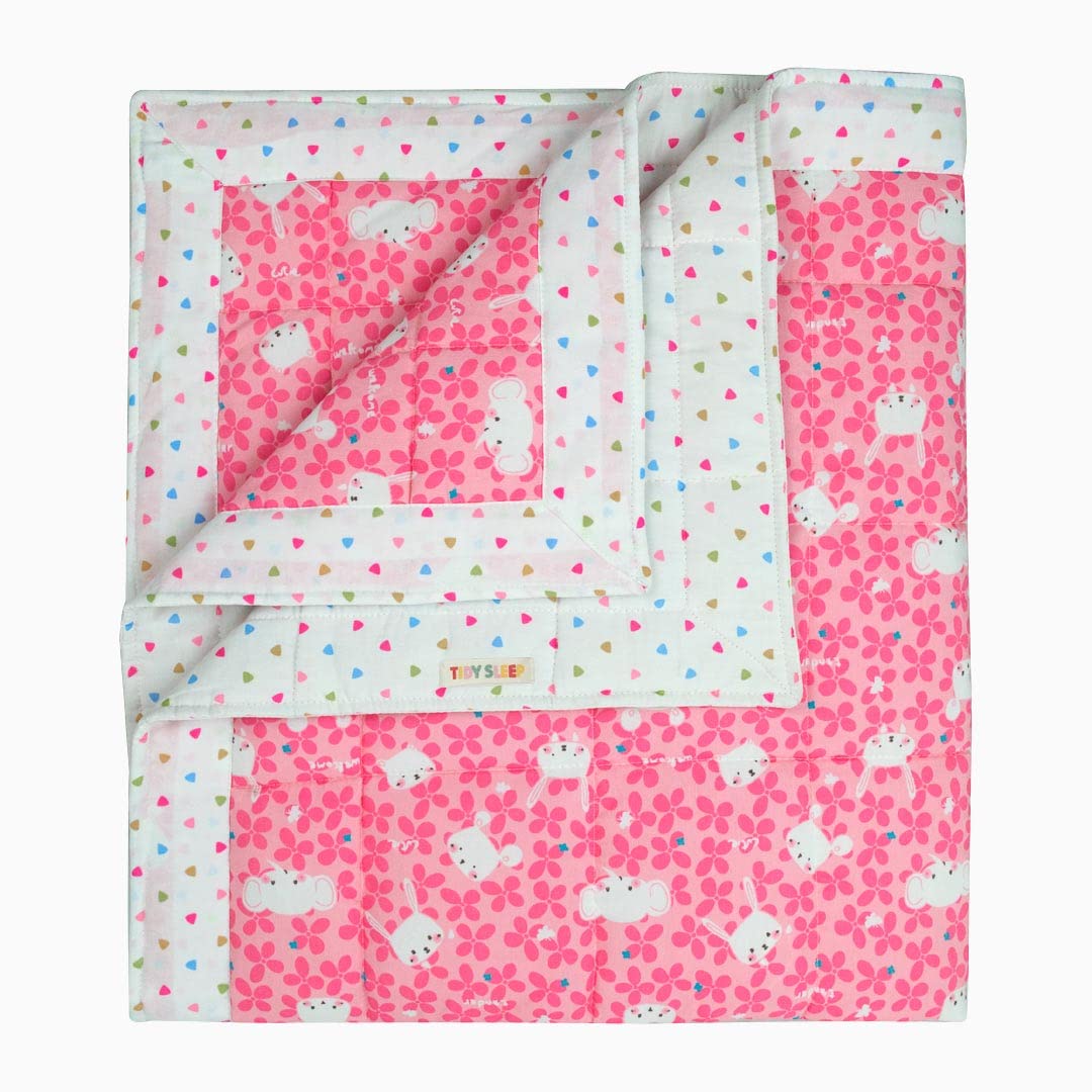 TIDY SLEEP Cotton Comforter for Baby, AC Quilt, Winter Blanket for Newborn,Super Soft,Reversible