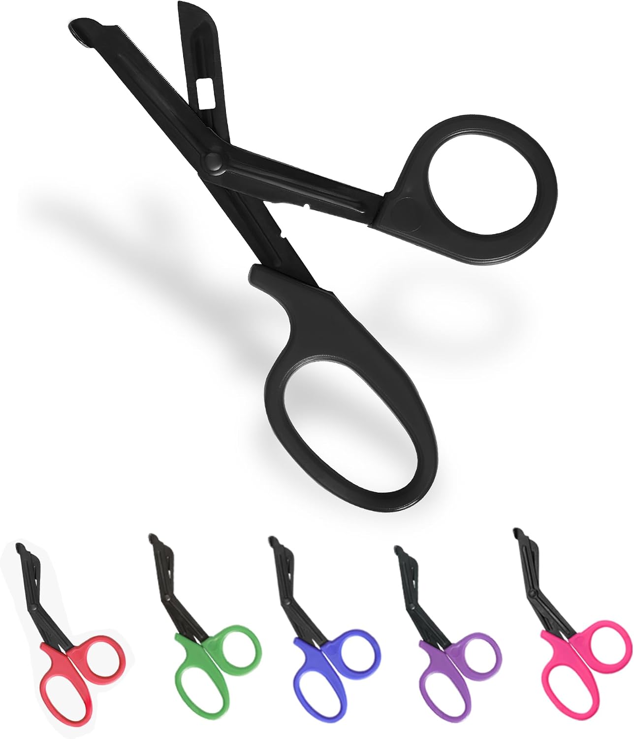 Medical Scissors 7.5" – Black Trauma Shears with Fluoride-Coated Non-Stick Blades, Stainless Steel Bandage Scissors for Doctors, Nurses, EMT, EMS, and Nursing Students - Black