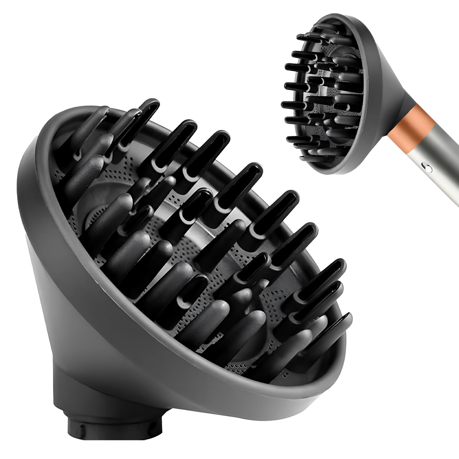 Kompatibler Diffusor-Aufsatz für Airwrap Styler, Lockenformer-Düse für HS05, HS03, HS01, Schnelltrocknungs-Styling-Tool (Grau)