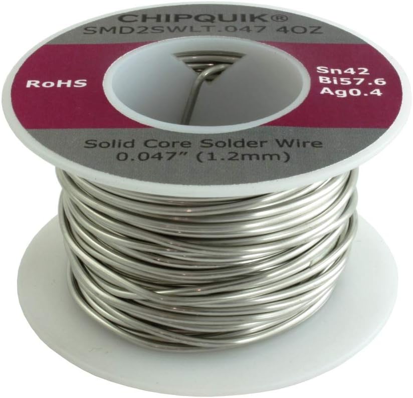 Chip Quik Sn42/Bi57.6/Ag0.4 .047" Solder Wire 4oz Spool