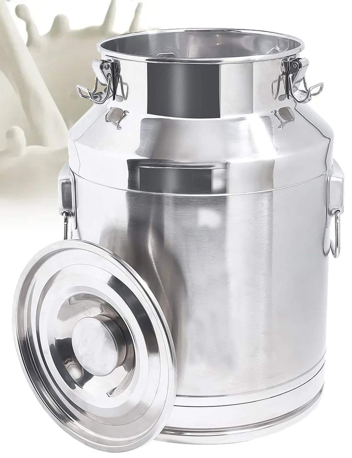 Seau à lait robuste en acier inoxydable avec couvercle hermétique 5L