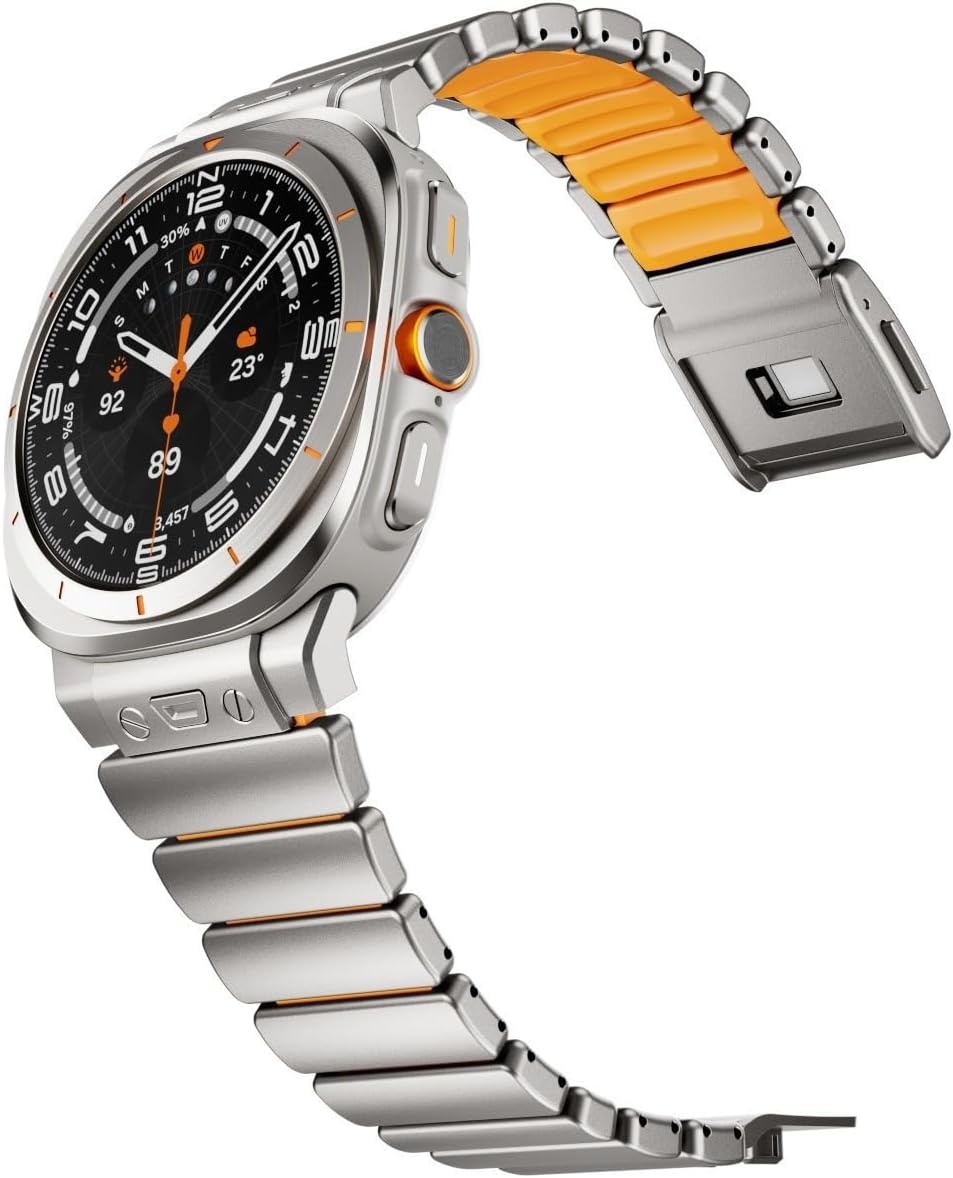 Stainless steel+Rubber Strap For Samsung Galaxy Watch Ultra 47mm Silicone Metal Band For Watch8/8Classic 40 44 46mm Bracelet