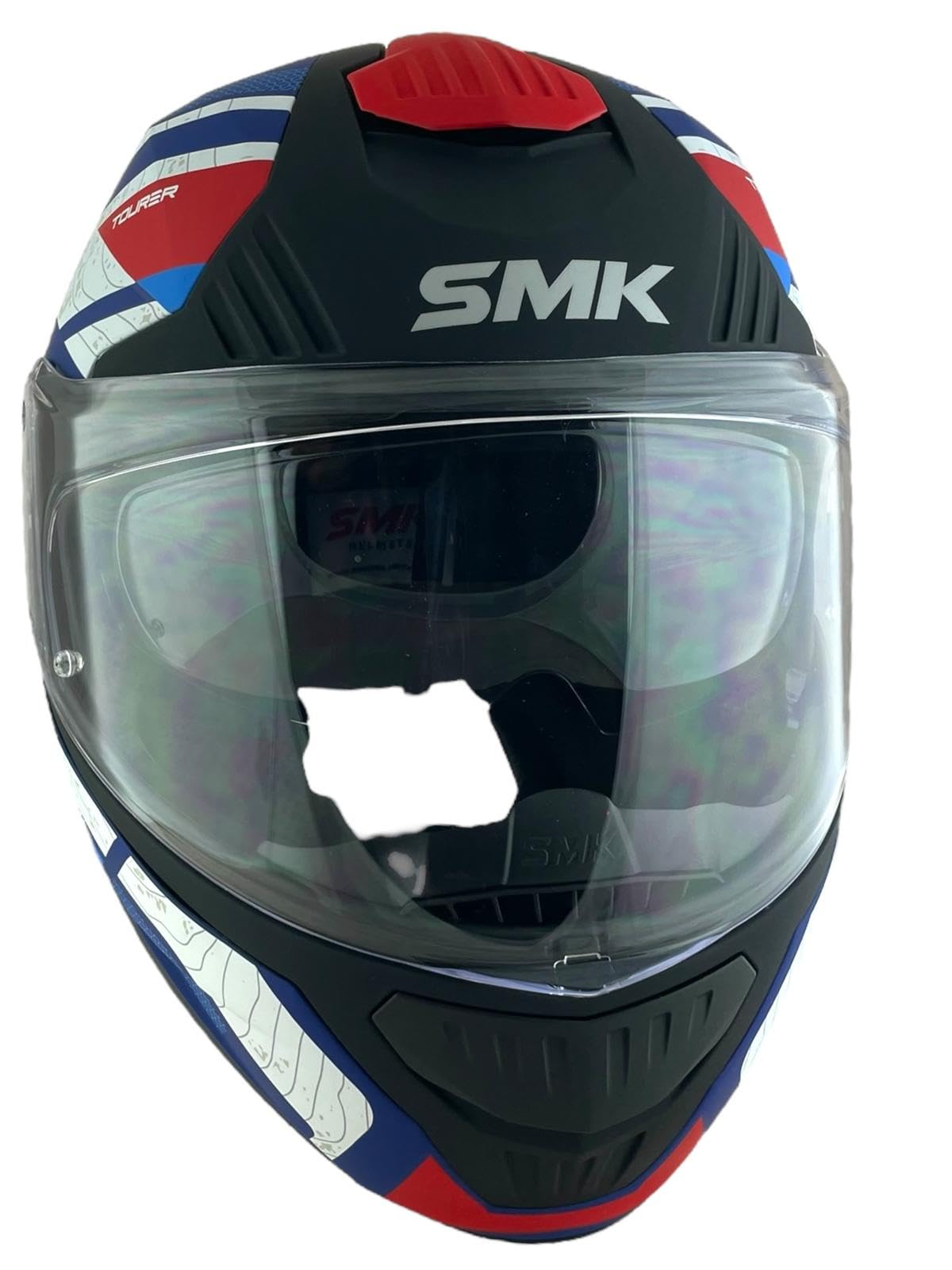 Casco modulare GULLWING Navigator bianco blu e rosso omologato 22.06 con doppia visiera P/J (4XL 67/68)