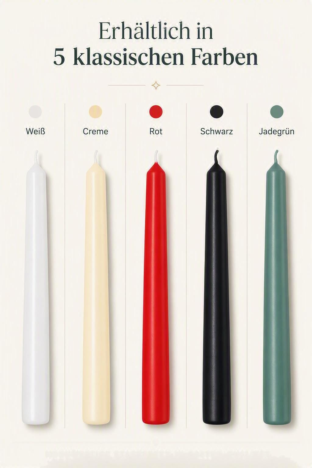 pajoma Stabkerzen Weiß 25 cm Höhe - 50 Stück - Weiße Kerzen Lang Brenndauer ca. 7 Stunden - Duftfreie und Gleichmäßig Brennende Kerzen - Vielseitig Einsetzbar für Deko & Feste
