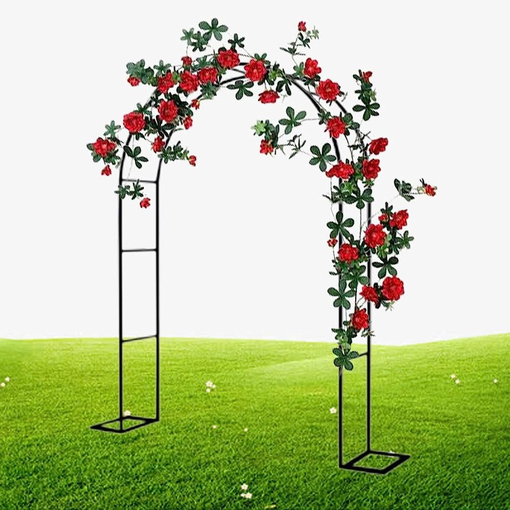 Garden Arch Metal Arbor for Climbing Plant Roses Arches Wedding Arch Theme Decoration Wide 240Cm 120Cm 180Cm 300Cm 140Cm 350Cm,Black,W1.8M*H2.2M