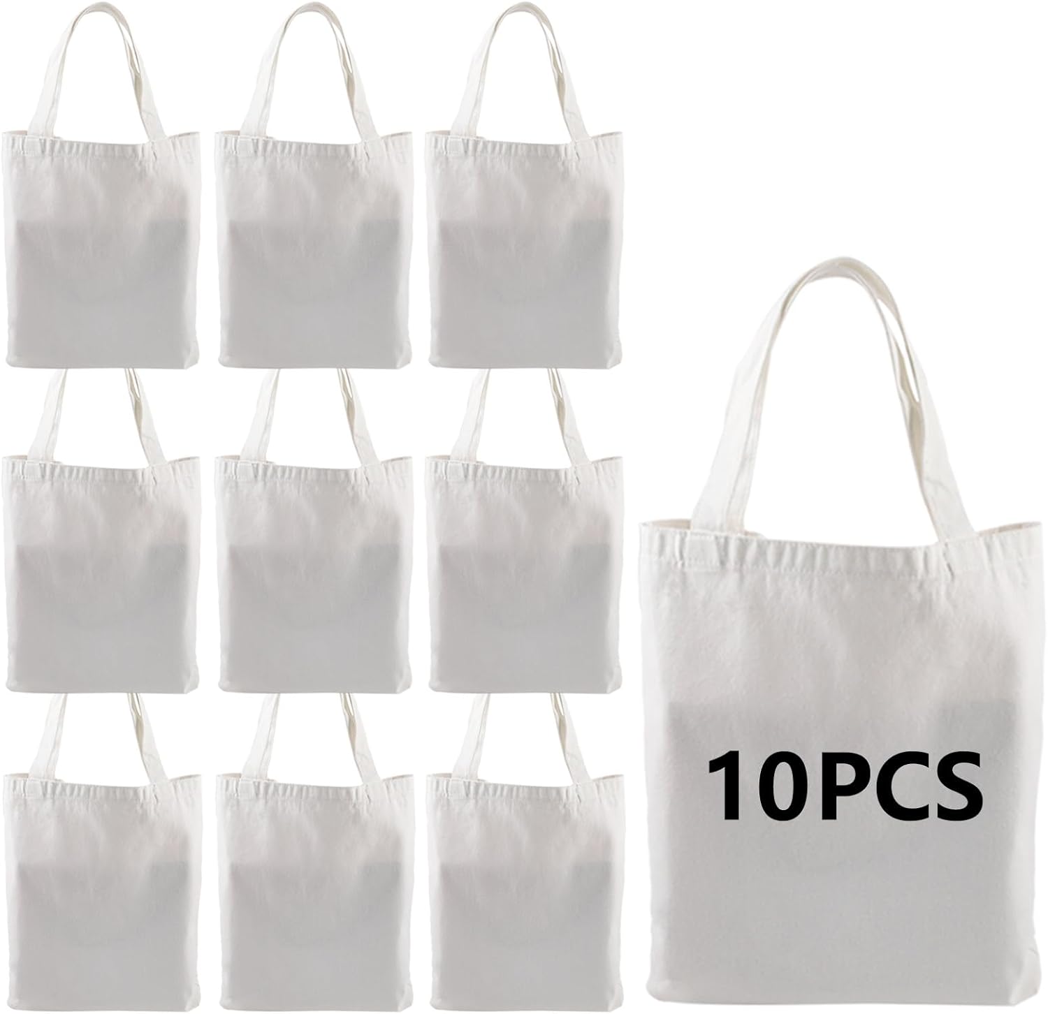 10 pcs Sublimation canvas Tote Bags,polyester tote bags for sublimation 12.2 * 14.2 in