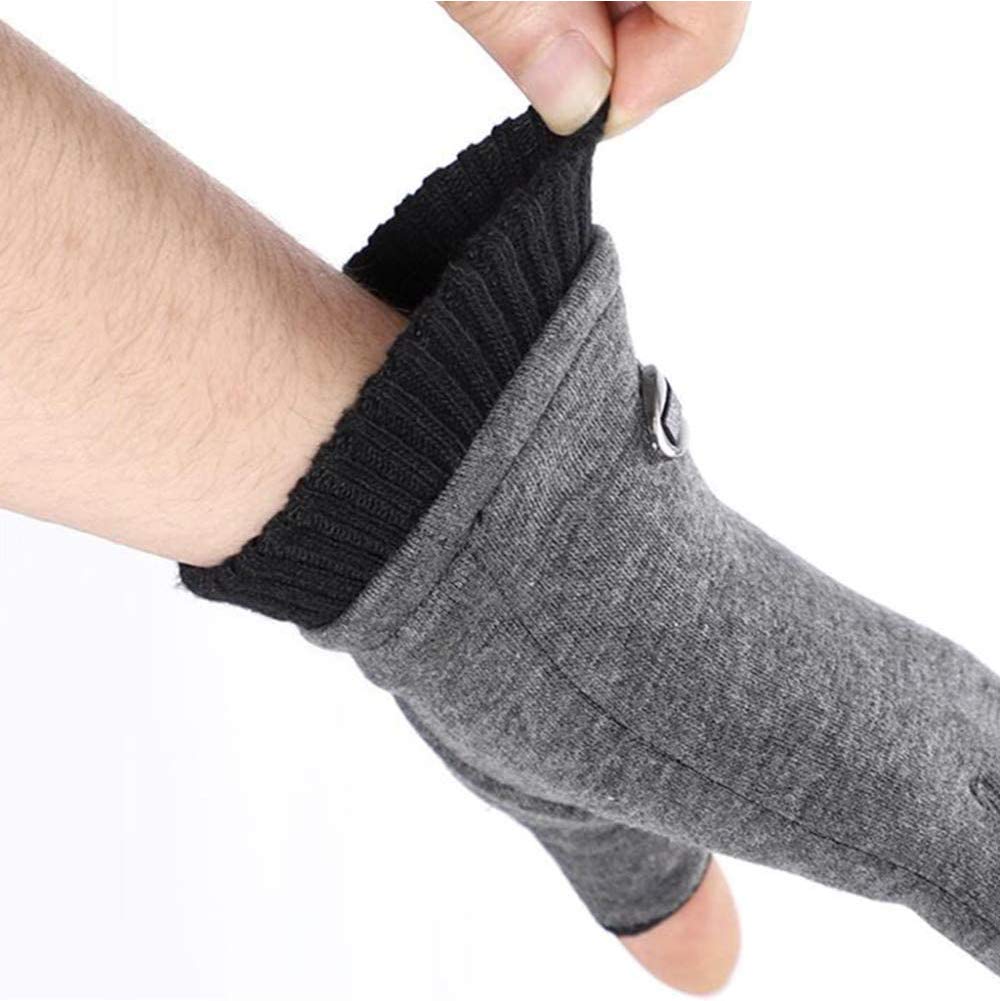 MILEVO Guantes, Guantes Térmicos, Guantes sin Dedos Invierno Cálido Medio Dedo Manopla Guantes de Trabajo Unisex for Hombre Térmico Ciclismo Moto Correr Al Aire Libre Negro