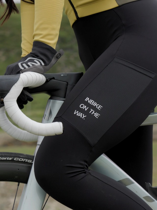 Salopette Cyclisme Femme Hiver - Pantalon Vélo Route Thermique Coupe-vent Avec Bretelles - INBIKE