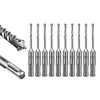 Vista 18 de SALI 10 brocas de martillo giratorio SDS Plus de 1/2 x 6 pulgadas, kit de broca para hormigón, material de carburo de doble rosca de tipo cruzado