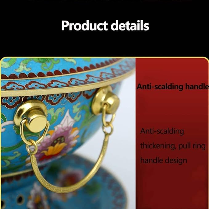 Olla de Cobre Cloisonne, Gran Capacidad con Tapa, 30cm miniatura 8