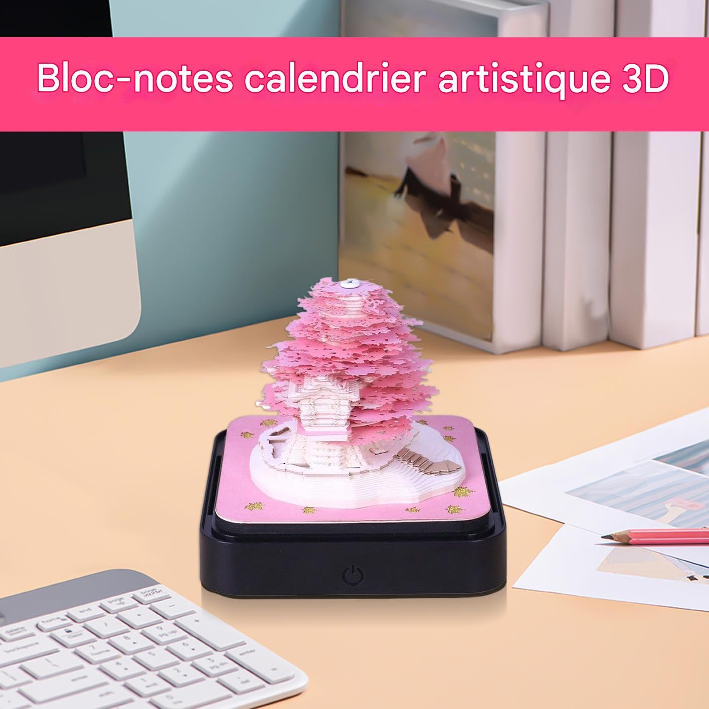 Calendario da Scrivania 3D 2026 Divertente Estetico a Strappo | Calendario con Note in Carta Artistica Per Scuola Ufficio Casa Soggiorno Camera da Studio Libreria Scrivania