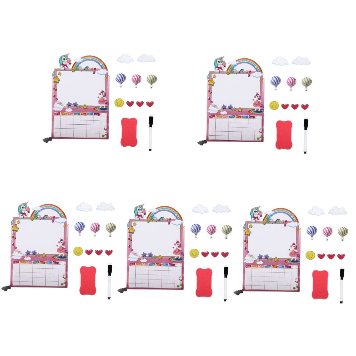PRETYZOOM 5 Set Bloc notes tabelle di lavoro per il frigorifero mini frigo lavagnetta bambini lavagnette per bambini congelatore adesivi lavagna frigo adesivo piano magnetico pvc Colorful