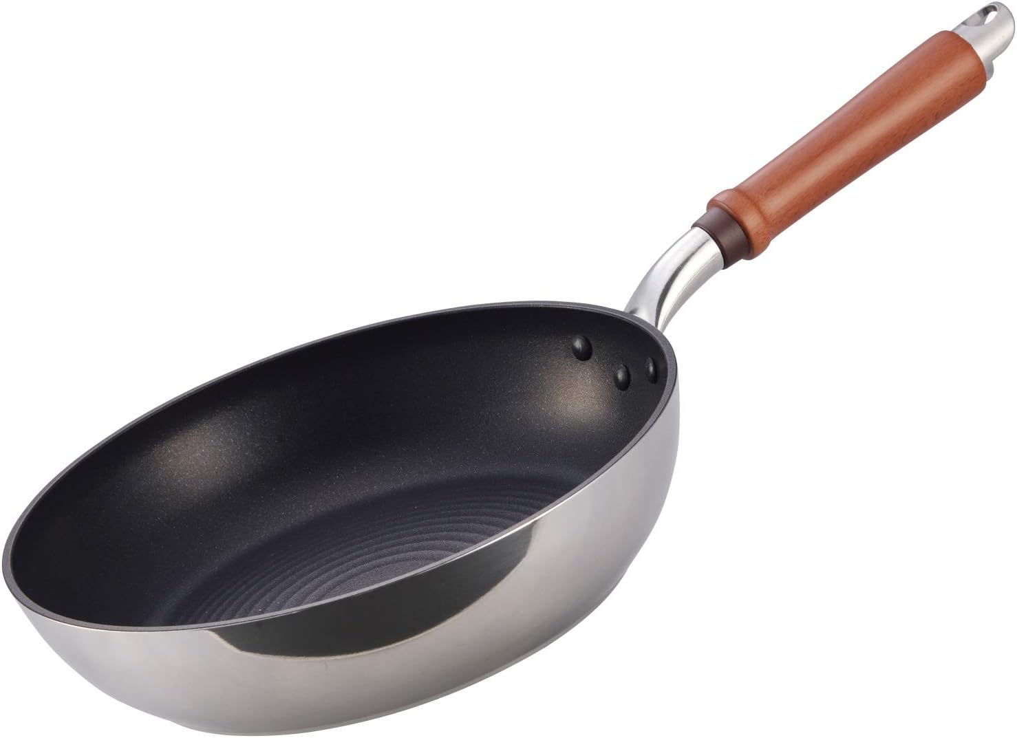 Hokuriku Aluminum Frying Pan, 7.9 inches (20 cm), Induction Compatible, Lightweight, Sensencast Hot Water, Teflon Treatment, Made in Japan