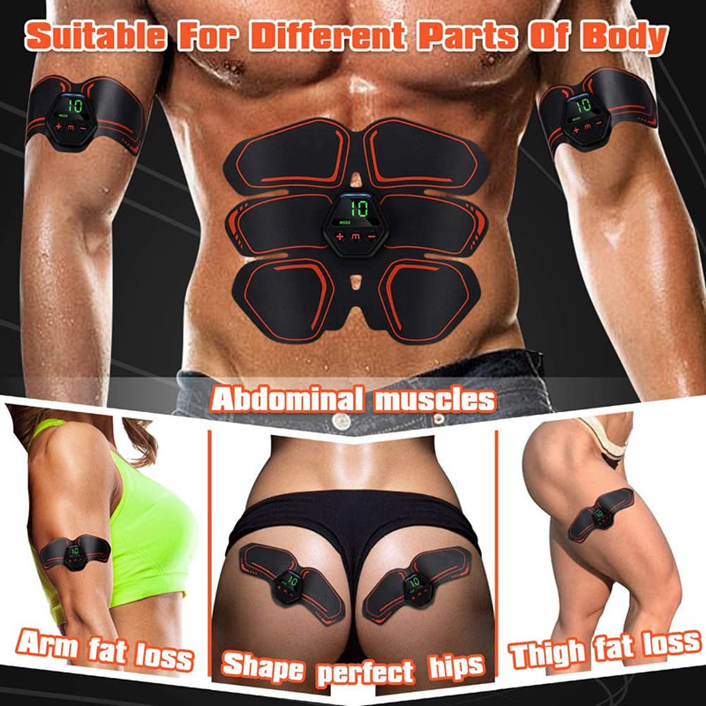 6 trybów stymulatora mięśni brzucha EMS, brzucha, bioder, ramion i nóg, tonera z wyświetlaczem LCD, trening fitness USB, siłownia domowa, odchudzanie, odchudzanie