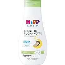 HiPP – Baby Care – Bagnetto Buonanotte, Bagnoschiuma per Bambini, Rilassa e Favorisce il Riposo, per Pelli Sensibili, con Estratto di Sandalo, 1 Flacone da 350 ml