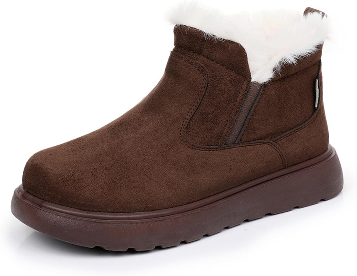 Women's Slip-On Winter Boots - Cozy Mid Calf Snow Boots with Faux Wool Lining for Warmth, Comfort, and Indoor Outdoor Casual Wear