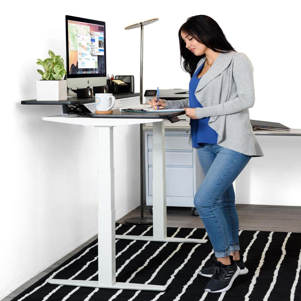 VERSADESK 60 Wide Powerlift Split-Level Electric Standing Desk Height Adjustable Sit Stand Desk for Work Office or Home — view 7