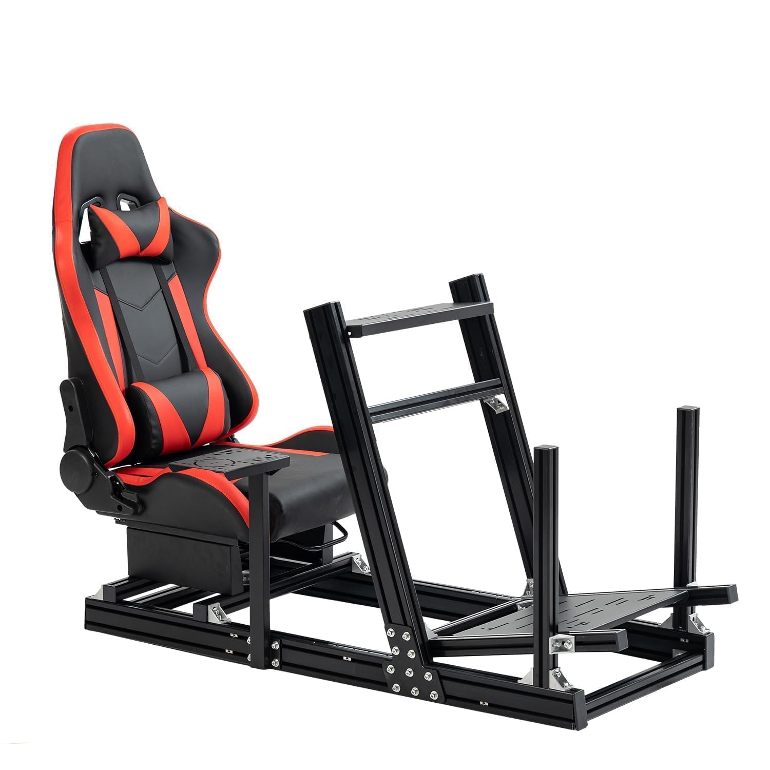 Marada Racing Simulator Cockpit Frame with Adjustable Aluminum Fit for Logitech G29 G920 G923, for Thrustmaster, for Fanatec, for Moza T818,Racing Wheel Stand with Seat,electronic devices Not Included