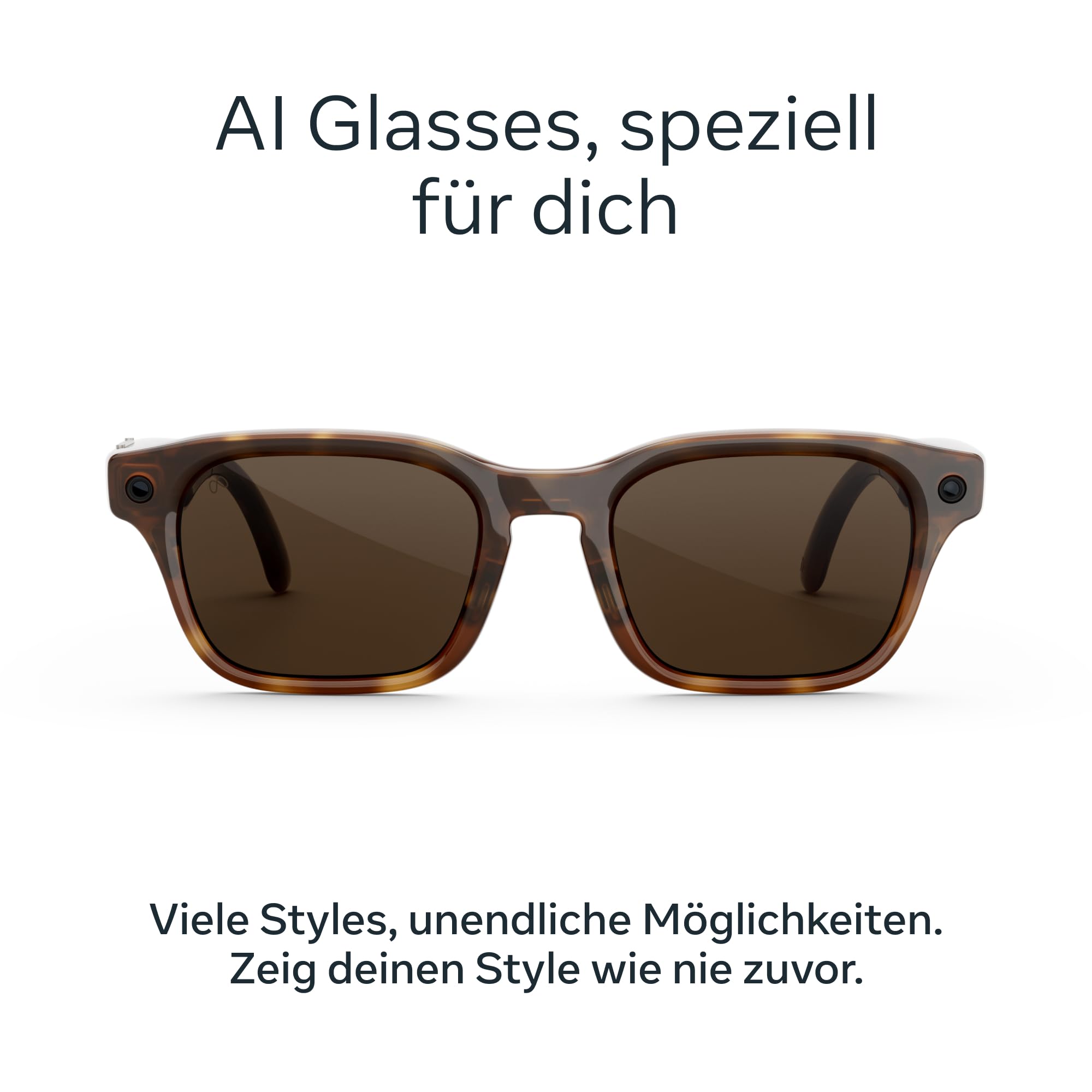 Meta Adventurer, Klassisches Havana | Unisex-AI Glasses – Meta AI, 12-MP-Kamera, Live-Übersetzung – 3K-HD-Auflösung – Über 8 Stunden Akkulaufzeit – Verschiedene Größen – Gläser: Braun