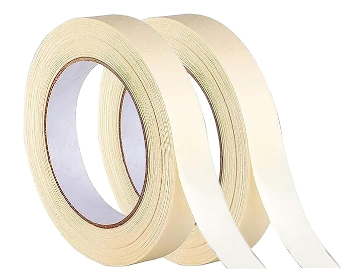 GLUN® Masking Tape 0.5(Half) Inch 20 Meter Multipurpose for Carpenter, Labelling, Painting, no leave adhesive after use Pack of 1 at Rs. 55