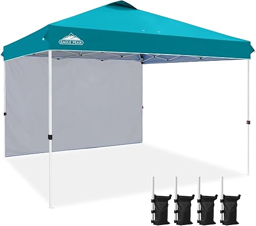Miniatura 72 de EAGLE PEAK - Tienda de campaña desplegable con toldo, 1 pared lateral, fácil de montar, tienda para eventos, protección solar para exteriores, bolsa