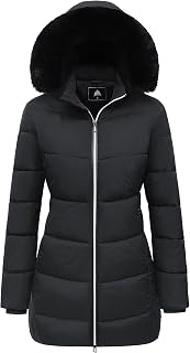MOERDENG Women's Windproof Waterproof Winter Puffer Jacket - Thick Warm Hooded Down Coat